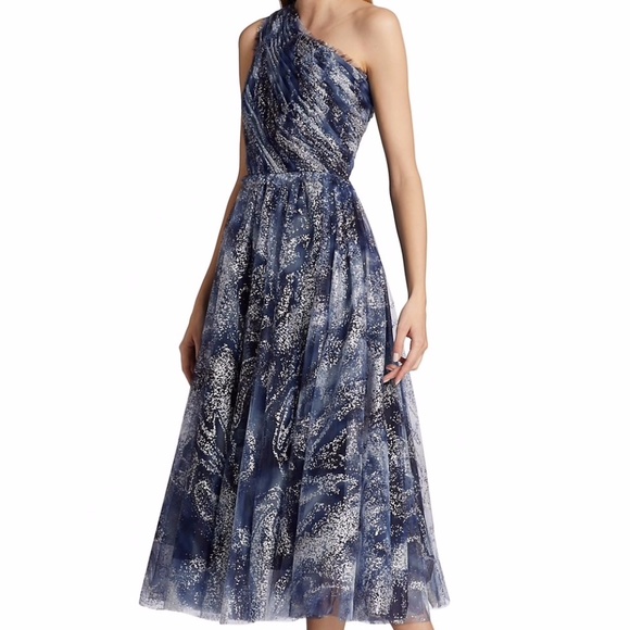 Marchesa Notte Dresses & Skirts - Marchesa Notte One-Shoulder Sparkle Tulle Dress